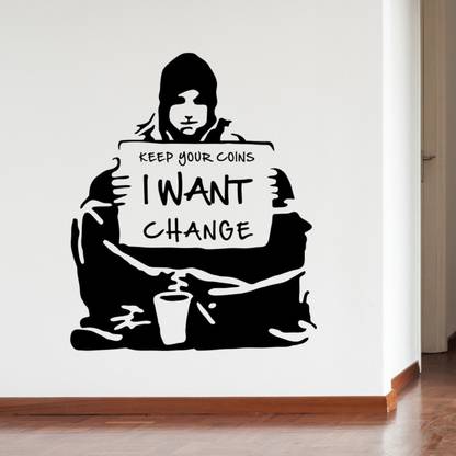 Fantaboy Funny Coin Storing Quote Wall Decal/sticker(62 x 42 cm)