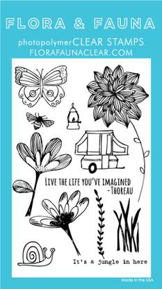 Flora & Fauna Clear Stamps 4"X6" - Pop - Up Camper