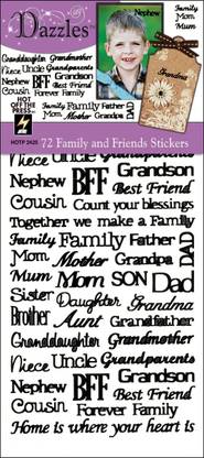 Hot Off The Press Dazzles Stickers - Family & Friends - Black