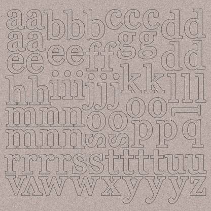 Kaisercraft Chipboard Alphabet 12"X12" - 1" Lowercase Letters