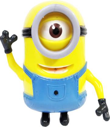 EMOB Blue and Yellow Cartoon Character Action Figure with Fart Dart Launcher with Sound, Light and Battery Operated Feature