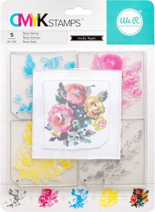 We R Memory Keepers Cmyk Stamp 3"X3" - Rose