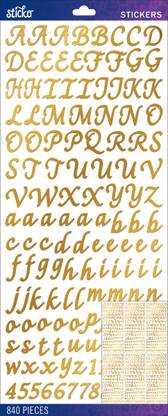 Sticko Alphabet Stickers - Gold Foil Script