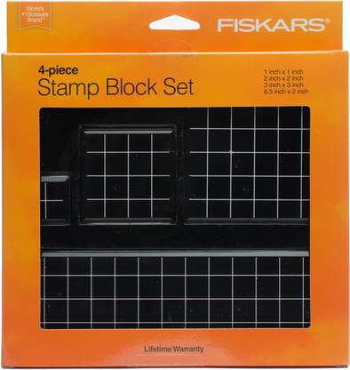 Fiskars Stamp Blocks 4 Per Package - 1"X1", 2"X2", 3"X3", 6.5"X2"