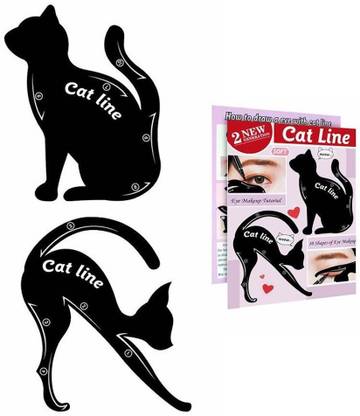 Siempre21 Cat Line Silicone Eyeliner Stencil, Smoky Eyeshadow Applicators Templat,Professional Multifunction Eye liner & Eye Shadow Guide Eyebrow Stencil