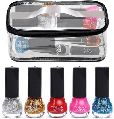 Color Diva Combo Set Nail Paint and Makeup Pouch