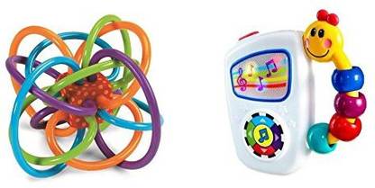 Generic Manhattan Toy Winkel Rattle and Sensory Teether Toy with Baby Einstein Take Along Tunes Musical Toy Bundle