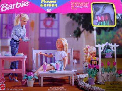 Generic Barbie Flower Garden Playset - Folding Pretty House (1997 Arcotoys, Mattel)