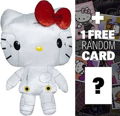 HELLO KITTY Robot Plush (White): ~15.5" Furyu X Sanrio Gorgeous Plush + 1 Free Official Sticker Bundle (Prz4796)