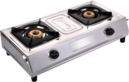 Blue eagle Gold Stainless Steel 2 Tri Pin Brass Burner Stainless Steel Manual Gas Stove