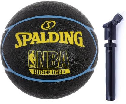 SPALDING Highlight Black/Blue + Ball Pump Combo Basketball Kit