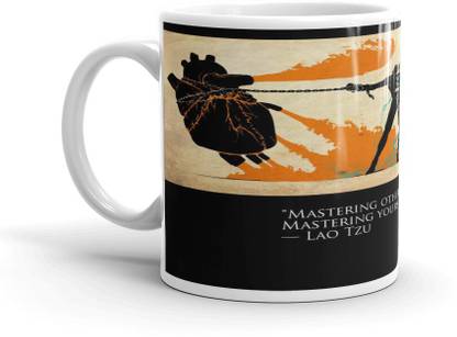 GMX Brain vs Heart Coffees & Cups Ceramic 350 ml - Printed Coffees - S.No : 0130 Ceramic Coffee Mug