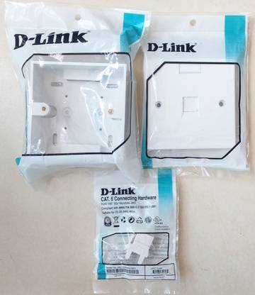 D-Link CAT6 IO, Face Plate, Wall Box Combo - 5 Sets Network Interface Card