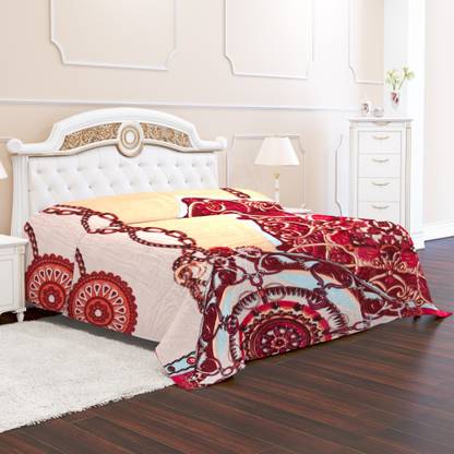 SIGNATURE Geometric Double Mink Blanket for  Mild Winter