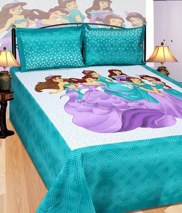 Saba Dream Collection 200 TC Cotton Double Printed Flat Bedsheet