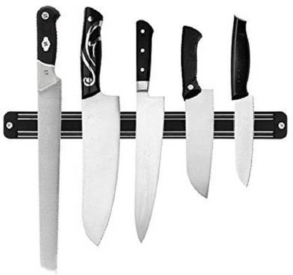 Iktu 33cm Magnetic Knife Bar, Magnetic Knife Storage Strip, Magnet Kitchen Knife Holder, Knife Rack Strip Patti 13 Inch (Black) Kitchen Organiser Magnet Pack of 1