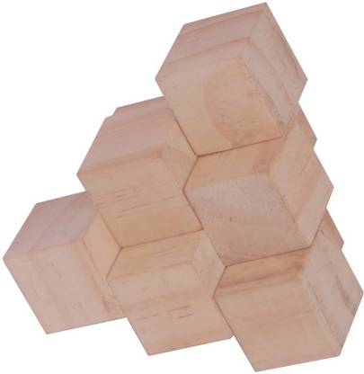 Gkart Handmade Wooden Burr Puzzle Triangle Classic Game 3D Brain Teasers (3 Piece)
