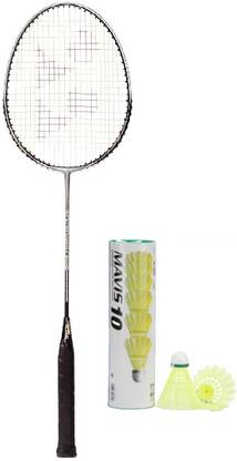YONEX Combo of Two One 'Carbonex 6000 Ex' Badminton Racket and One Box 'Mavis-10' Shuttle cock (Pack of 6) (Color on availability) Badminton Kit