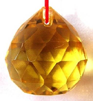 AIR9999 YELLOW FACETED FENG SHUI CRYSTAL BALL ( 40 MM ) Decorative Showpiece  -  4 cm