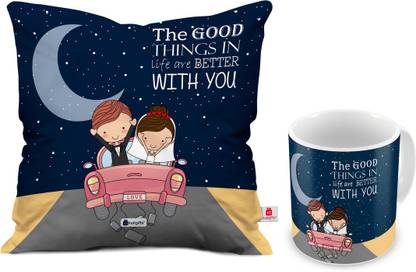 Indigifts Cushion, Mug Gift Set