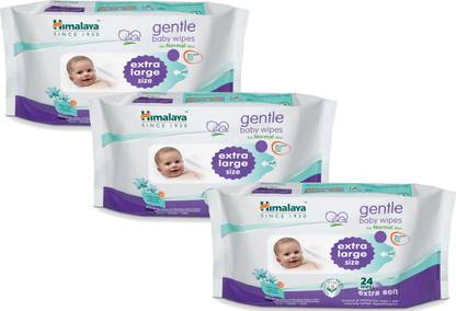 HIMALAYA Extra Large Gentle Baby Wipes -24 (Pack of 3)