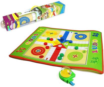 Taaza Garam Kids High Quality Roll-Out Classic Ludo Board Game in Mat Design, Multi-player game 2-4 players - Gift Toy Party & Fun Board Game