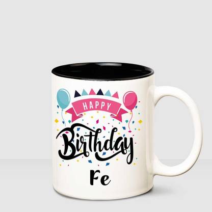 HUPPME Happy Birthday Fe Inner Black printed personalized coffee mug Ceramic Coffee Mug