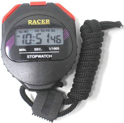 Racer Stopwatch 3 Button Triple Mode Function Waterproof Professional Stop Watch Chronograph Countdown Timer Handheld Sports Watch with Alarm & Date & Time Chain Pocket Watch Plain Nylon Pocket Watch Chain