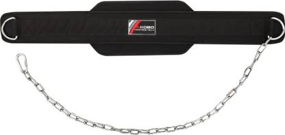 KOBO Professional Dip Belt with Heavy Duty Metal Chain / Dipping Belt Adjustable (Imported) Back / Lumbar Support