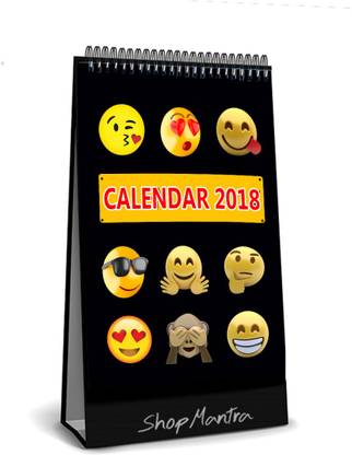 Radhika Store Radhika Store Funny Emoji Icon Desk Calender / Table Calendar 2018 Size (5.5 X 8 Inch ) 2018 Table Calendar