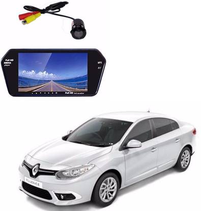 AUTOGARH M77 Rear View Mirror 7 Inch Monitor With Bluetooth & Camera For Fluence Black LED