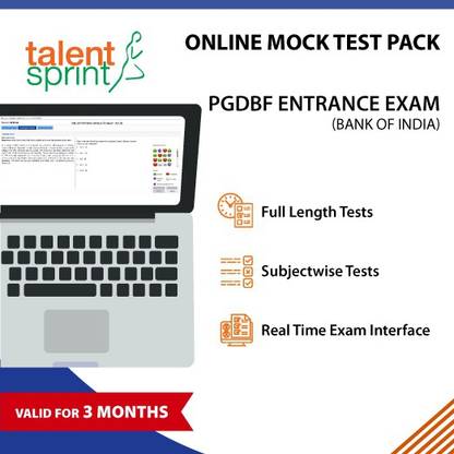 TalentSprint Online Mock Tests- PGDBF Entrance Exam - Bank of India (Valid for 3 months) - 10 Full length tests and 10 Subjectwise tests in Real Time Exam Interface