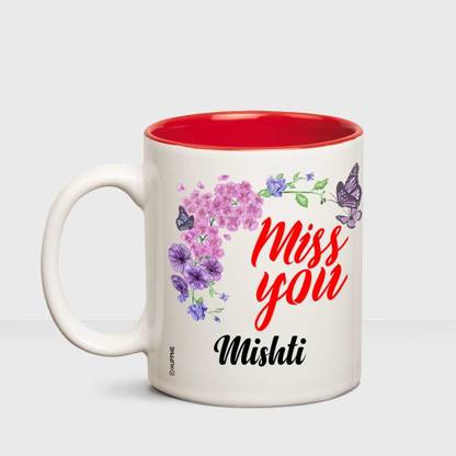 HUPPME I Miss You Mishti Inner red mug Ceramic Coffee Mug