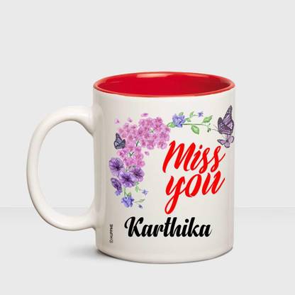 HUPPME I Miss You Karthika Inner red mug Ceramic Coffee Mug