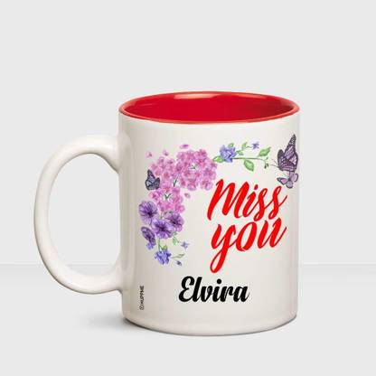 HUPPME I Miss You Elvira Inner red mug Ceramic Coffee Mug