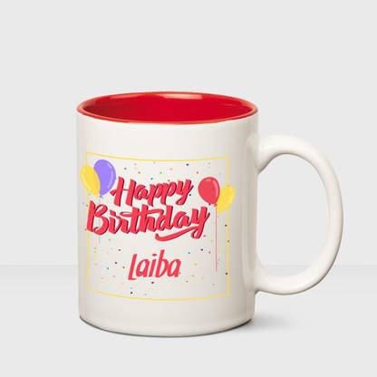 HUPPME Happy Birthday Laiba Inner Red mug Ceramic Coffee Mug