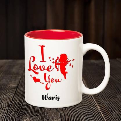 CHANAKYA I Love you Waris romantic inner red coffee name mug Ceramic Coffee Mug