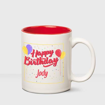 HUPPME Happy Birthday Jody Inner Red mug Ceramic Coffee Mug