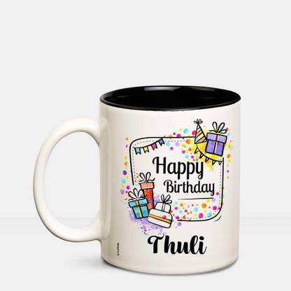 HUPPME Happy Birthday Thuli Inner Black coffee name mug Ceramic Coffee Mug