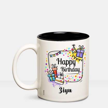 HUPPME Happy Birthday Ziyu Inner Black coffee name mug Ceramic Coffee Mug