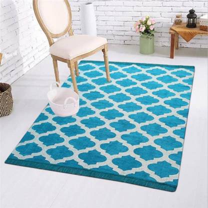 Zesture Blue Cotton Carpet
