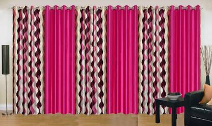 Ville Style 214 cm (7 ft) Door Polyester Room Darkening Curtain (Pack Of 6)
