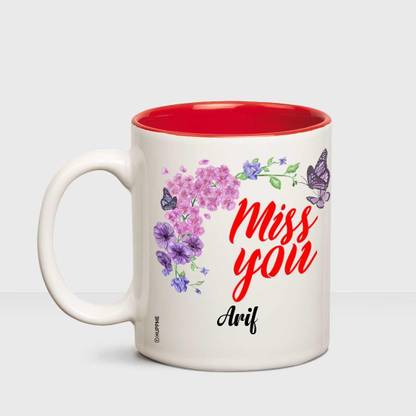 HUPPME I Miss You Arif Inner red mug Ceramic Coffee Mug