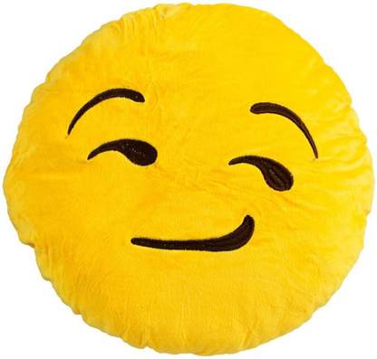 Nitsha Feathers Pillow, Attitude Emoji Decorative Cushion Pack of 1