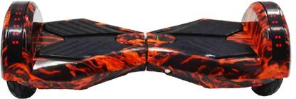 EMOB Hoverboard Custom Red Fire Flame Printed Two-Wheel Self Balancing Electric Segway Scooters With Wireless Bluetooth Speaker & Led Light HoverBoard Scooter