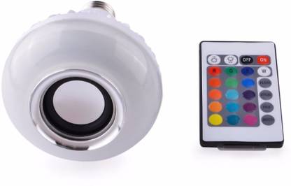 Bluebird Bluetooth Speaker with LED Light Bulb 6W Music Light, 24 Keys Remote Controller, Multicolored Color Changing light, E27 5 W Bluetooth Speaker