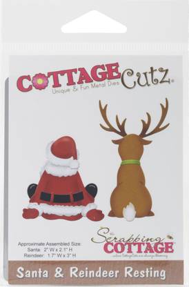 Cottagecutz Die - Santa/Reindeer Resting 2"X2" & 1.7"X3"