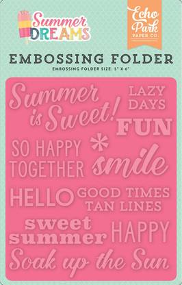 Echo Park Paper Embossing Folder 5"X5.875" - Summer Dreams, Summer Is Sweet