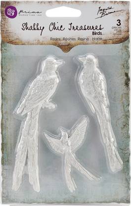Prima Marketing Prima Shabby Chic Treasures Resin Embellishments - Birds 3 Per Package