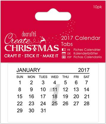 Docrafts Papermania Create Christmas Calendar Tabs 10 Per Package - Dated 2017